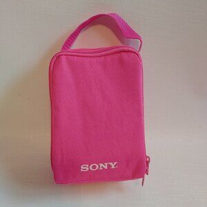 HOT PINK RETRO SONY Cassette Carrying Case Zip Up Pouch